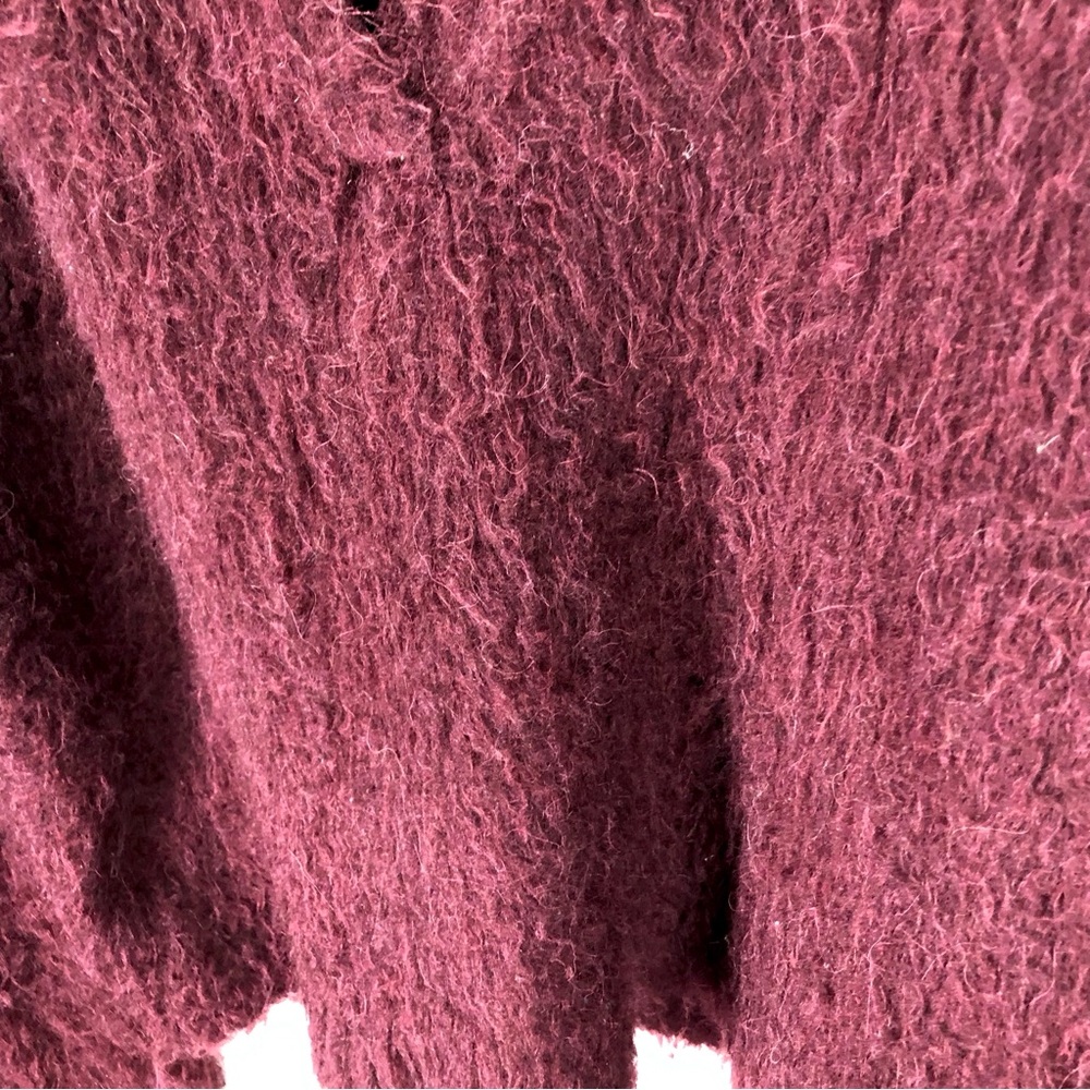 Madewell Alpaca Brushed Polo Sweater Sz M Burgundy Wine Cozy Preppy Minimalist - Picture 7 of 11